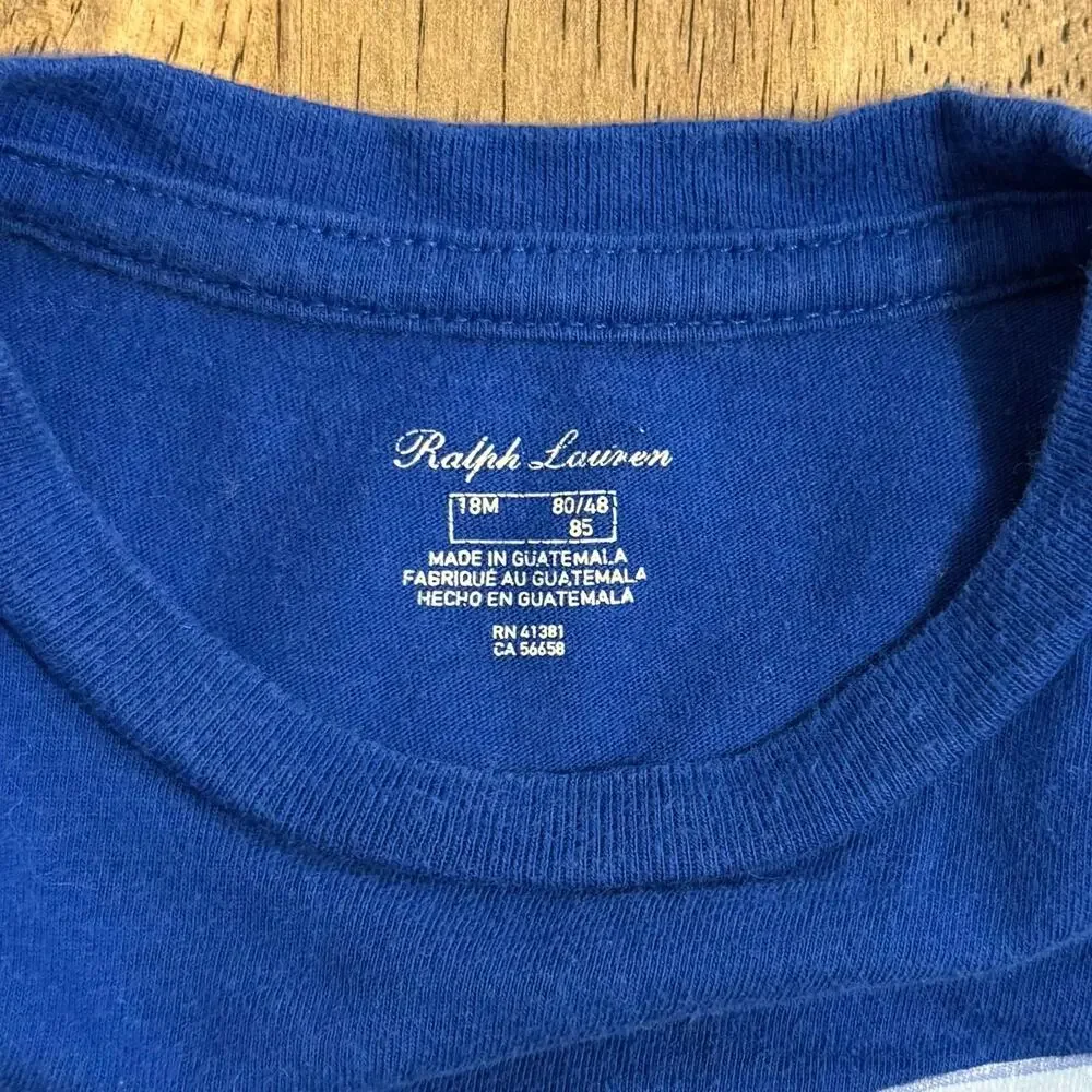 Polo Bear By Ralph Lauren Shirt Windsurfer Short Sleeve Blue Size Baby 18M